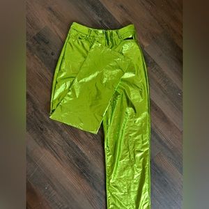 Green Metallic Pants